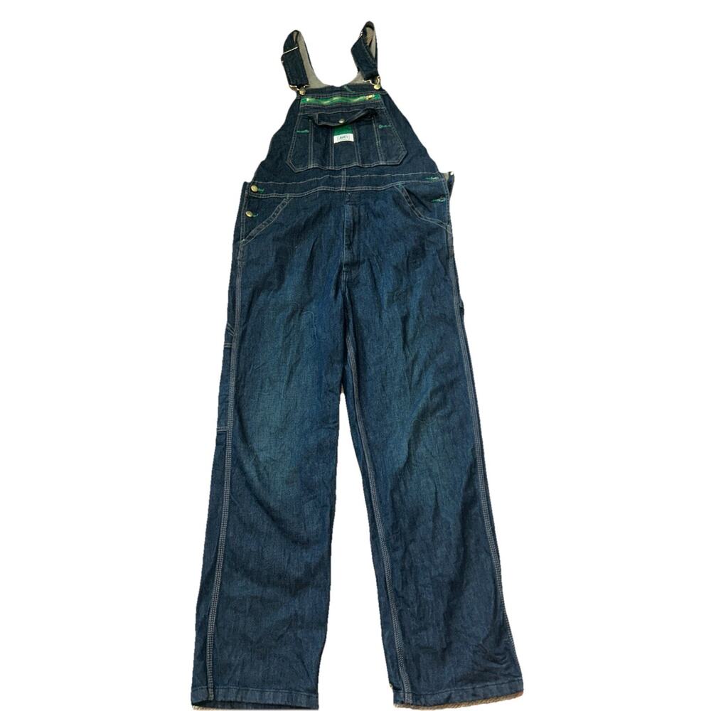 Liberty Flex Bib Overalls Men's 34x30 Carpenter Stretch Denim Workwear Farmer